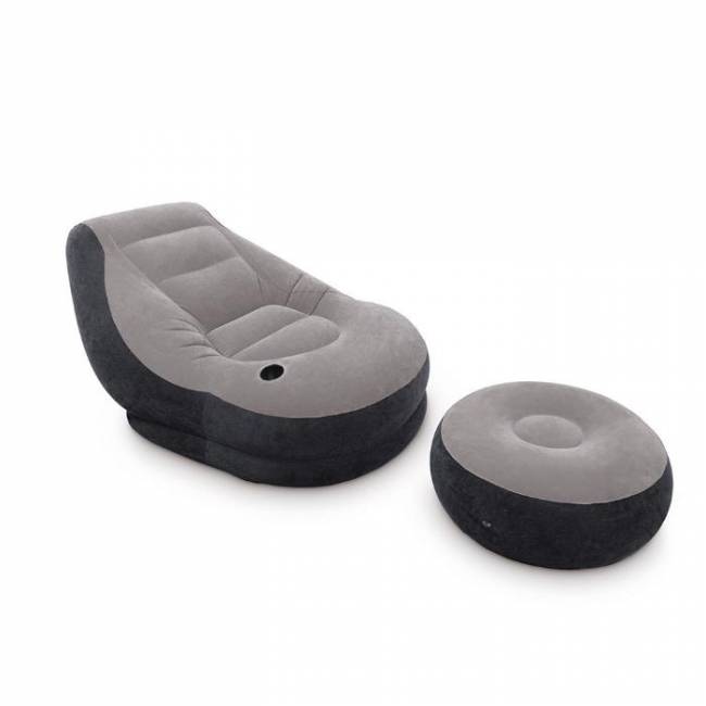 Надувное кресло 102х137х79см "Ultra Lounge" с пуфиком 64х28см, 100кг