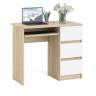 Стол компьютерный три ящика Мори МС-6 правый цвет дуб сонома/белый Стол компьютерный три ящика Мори МС-6 правый цвет дуб сонома/белый