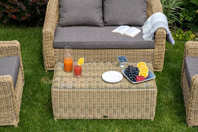 "Кон Панна" лаунж-зона из искусственного ротанга, цвет соломенный "Кон Панна" лаунж-зона из искусственного ротанга, цвет соломенный