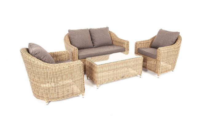 "Кон Панна" лаунж-зона из искусственного ротанга, цвет соломенный "Кон Панна" лаунж-зона из искусственного ротанга, цвет соломенный