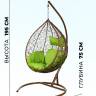 Подвесное кресло в виде капли "Tropica TwoTone" Зелёная подушка
