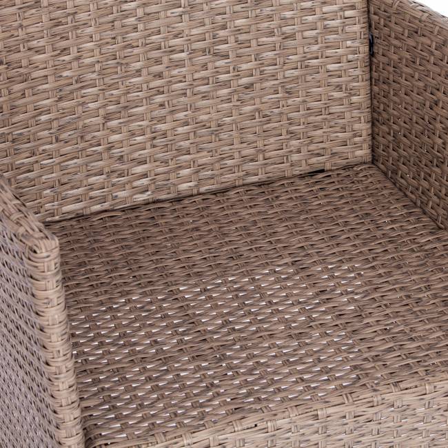 Лаундж сет (диван+2кресла+столик+подушки) (mod. 210013 А) пластиковый ротанг, 107х60х83см/60х60х83см/79,5х45,5х34см, серый, ткань: DB-11 светло-серый