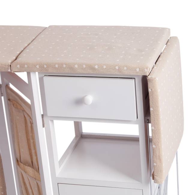 Гладильный комод с 2 ящиками Secret De Maison AMANT  (mod. XD1268) дерево павловния, мдф, 126х30х72см, white (белый) white (белый) дерево павловния, мдф