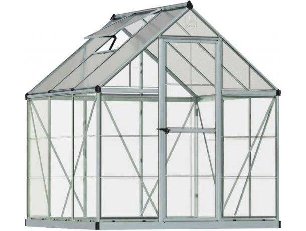 Теплица с гибридным остеклением HYBRID 6*8 (серый)