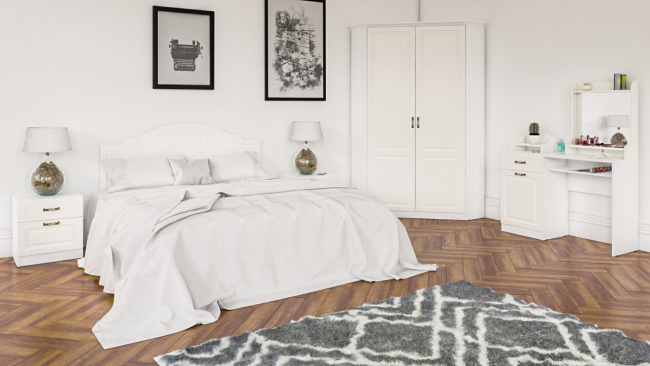 Стол туалетный с зеркалом Ливерпуль цвет ясень ваниль/белый