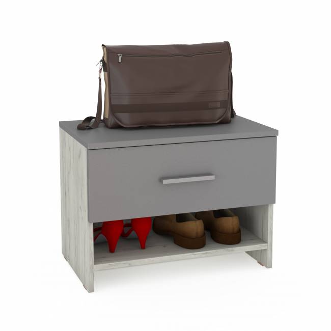 Юнона Тумба, цвет дуб белый/серый шифер