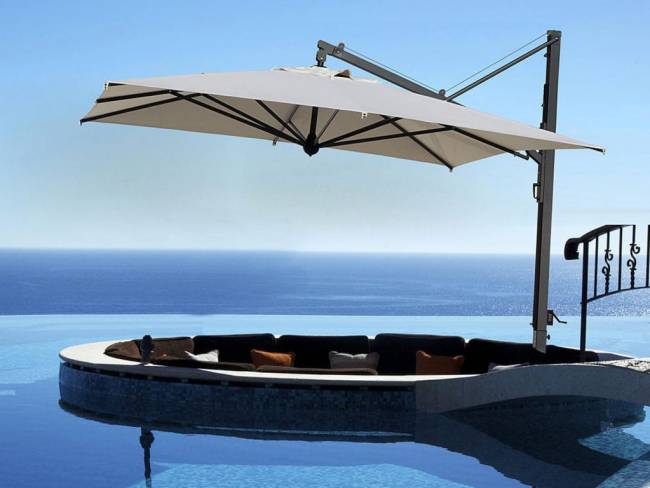 Зонт профессиональный 4х4 м Galileo Maxi Dark антрацит, слоновая кость 4000х4000 мм