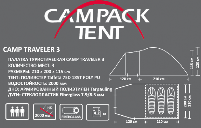 Палатка Campack Tent Camp Traveler 3