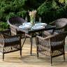 "Сицилия" обеденная группа плетеная, цвет коричневый "Сицилия" обеденная группа плетеная, цвет коричневый