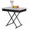 Стол-трансформер Лерон белый/черный
