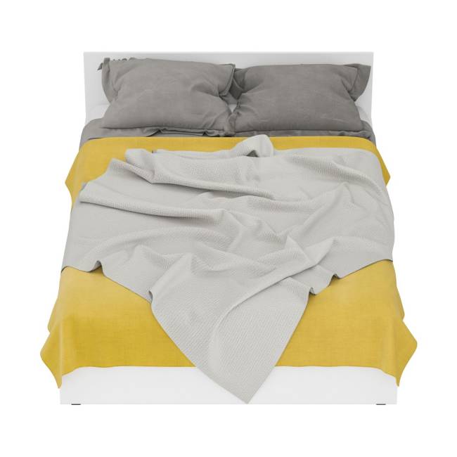 Кровать белая с ящиками Стандарт 1400 цвет белый