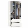 Шкаф для одежды Торонто 13.333 цвет белый шагрень/стальной серый