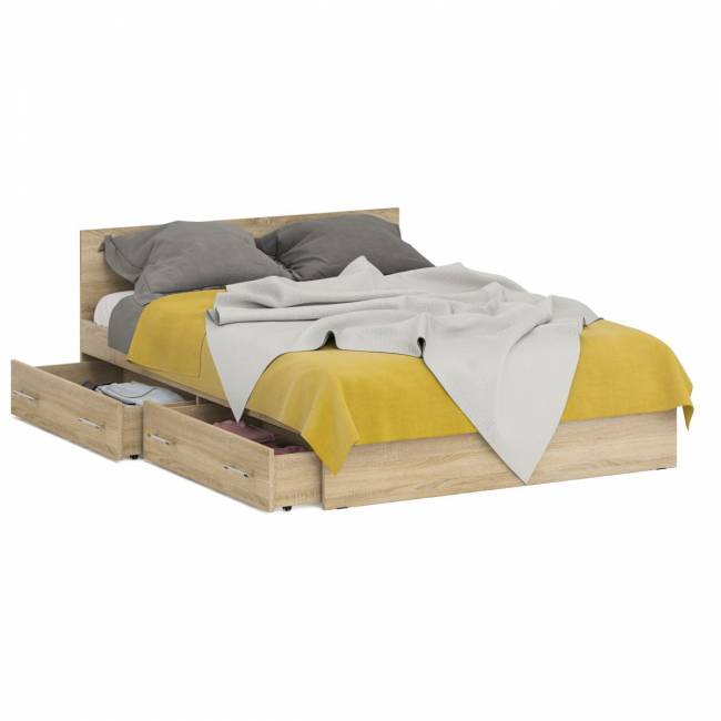 Кровать с ящиками Стандарт 1400 цвет дуб сонома Кровать с ящиками Стандарт 1400 цвет дуб сонома