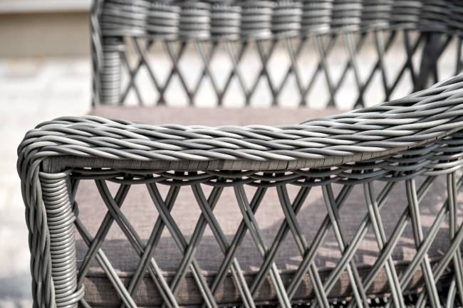 "Сицилия" обеденная группа плетеная, цвет графит