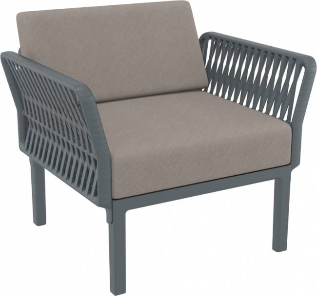 Комплект пластиковой мебели Portofino Lounge темно-серый, светло-коричневый Комплект пластиковой мебели Portofino Lounge темно-серый, светло-коричневый