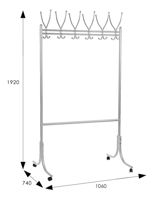 Вешалка напольная на колесах М 11 металлик