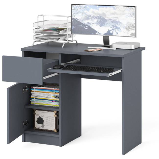 Стол компьютерный Мори МС-1 левый цвет графит Стол компьютерный Мори МС-1 левый цвет графит