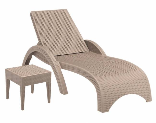 Шезлонг пластиковый с матрасом GS 1009 (Fiji) бежевый, слоновая кость 1870x730x340 мм Шезлонг пластиковый с матрасом GS 1009 (Fiji) бежевый, слоновая кость 1870x730x340 мм