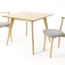 Стол Сканди М 100 натур со стульями Франк натур рогожка серый