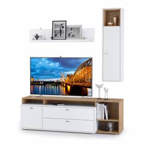 Гостиная Бэль № 02, цвет дуб крафт золотой/белый премиум