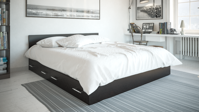 Кровать с ящиками Стандарт 1800 цвет венге Кровать с ящиками Стандарт 1800 цвет венге