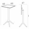Стол пластиковый барный складной Sky Folding Bar Table 60 черный 600х600х1080 мм