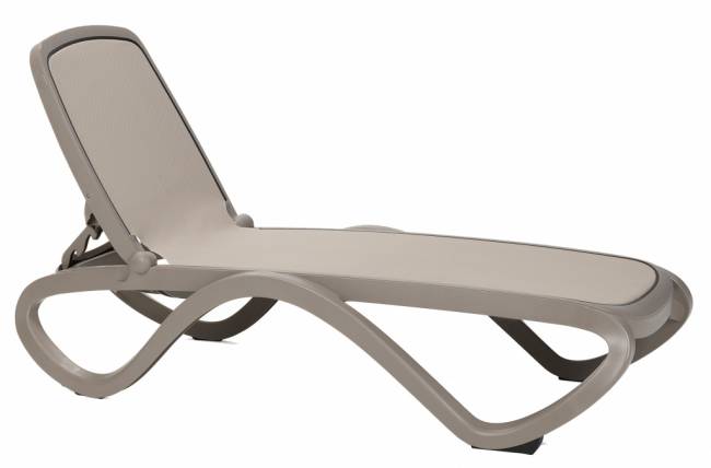 Шезлонг-лежак пластиковый Omega тортора 1700-1945х690х910 мм