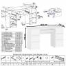 Двухтумбовый стол компьютерный МС-2 с ящиками и тумба-комод МК1200.4 Мори цвет белый