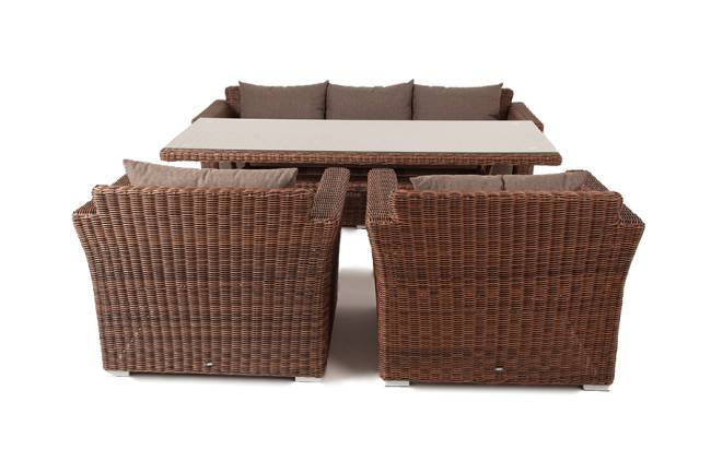 "Моккачино" обеденная группа из искусственного ротанга, цвет коричневый "Моккачино" обеденная группа из искусственного ротанга, цвет коричневый