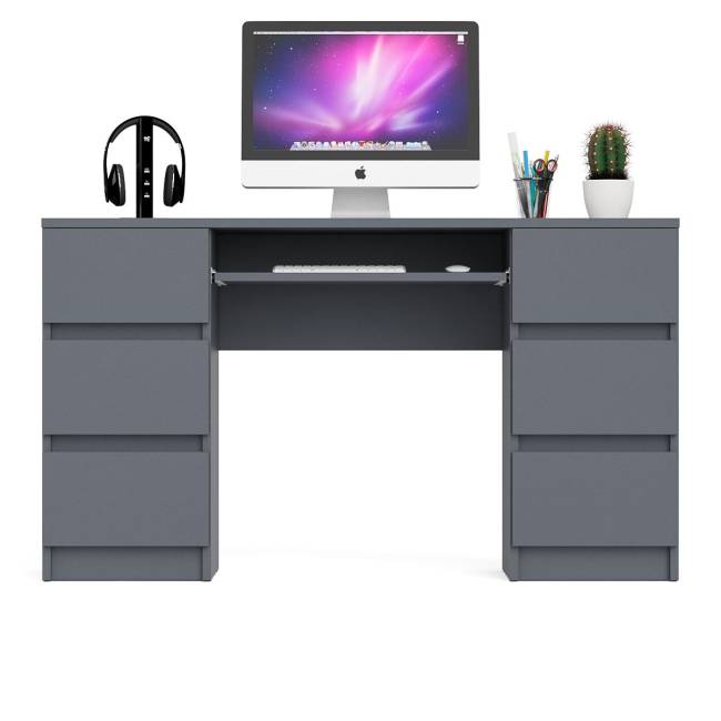 Компьютерный стол с двумя тумбами Мори МС-2 цвет графит