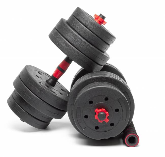 Набор композитных гантелей AMETIST 30 кг с соединительным грифом Набор композитных гантелей AMETIST 30 кг с соединительным грифом