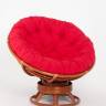 Кресло-качалка "PAPASAN" коньяк с механизмом красная подушка Кресло-качалка "PAPASAN" коньяк с механизмом красная подушка
