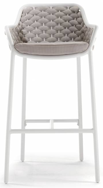 Кресло барное плетеное Panama белый, бежевый, шампанское 540х540х1010 мм