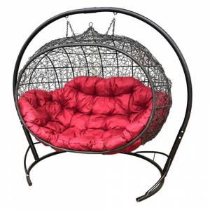 Кресло подвесное двойное Улей, черный, красный
