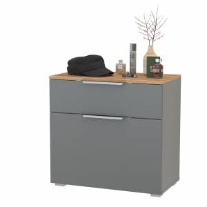 Тумба для обуви Октава 16.127 цвет серый графит/дуб крафт золотой