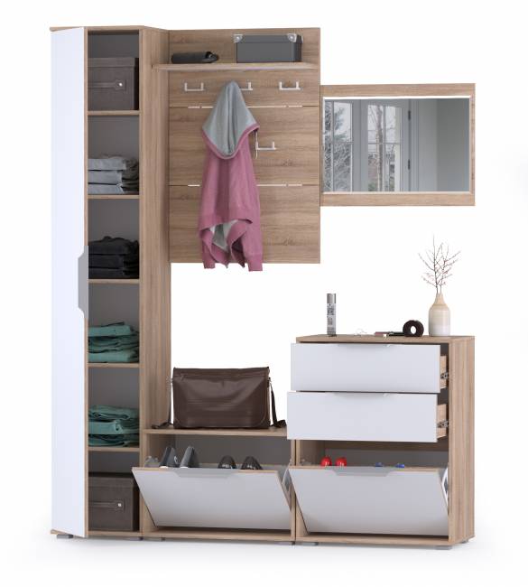 Куба Прихожая № 20 цвет дуб сонома/белый премиум