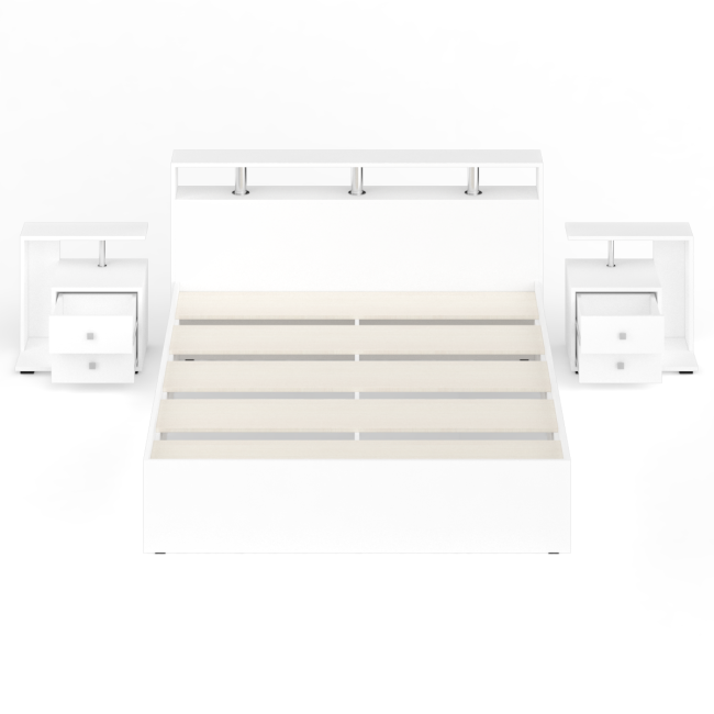 Кровать 1600 Камелия + две тумбы цвет белый Кровать 1600 Камелия + две тумбы цвет белый