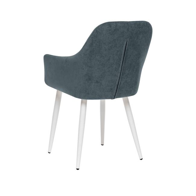 Стул с подлокотниками Leset Слим, каркас Белый, велюр Темно-зеленый Темно-зеленый Белый