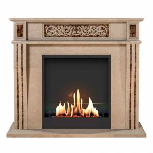 Биокамин в мраморном портале SteelHeat Capella M (Стекло)