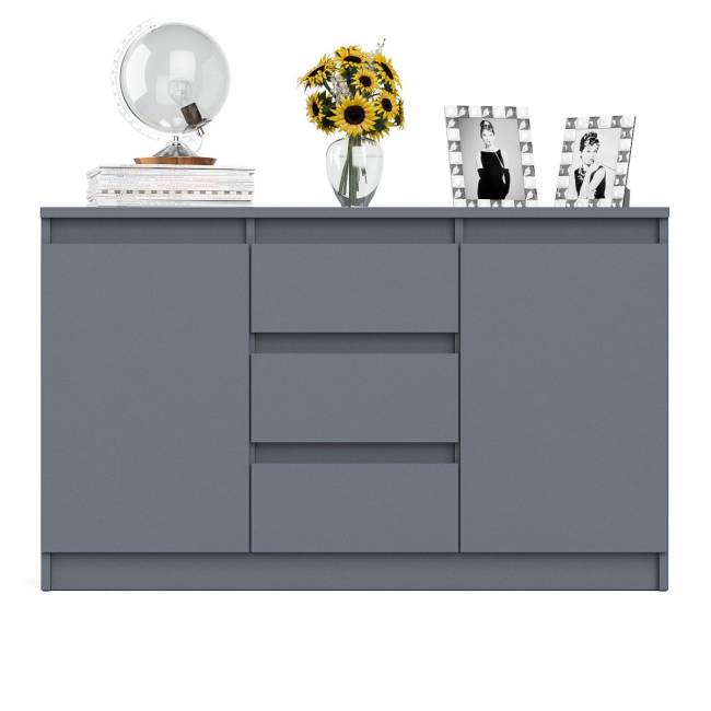 Комод-тумба три ящика и две дверки Мори МК1200.3 цвет графит