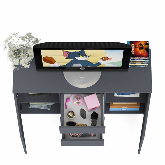 Комод-тумба три ящика и две дверки Мори МК1200.3 цвет графит