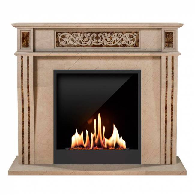 Биокамин в мраморном портале SteelHeat Capella M (Стемалит)