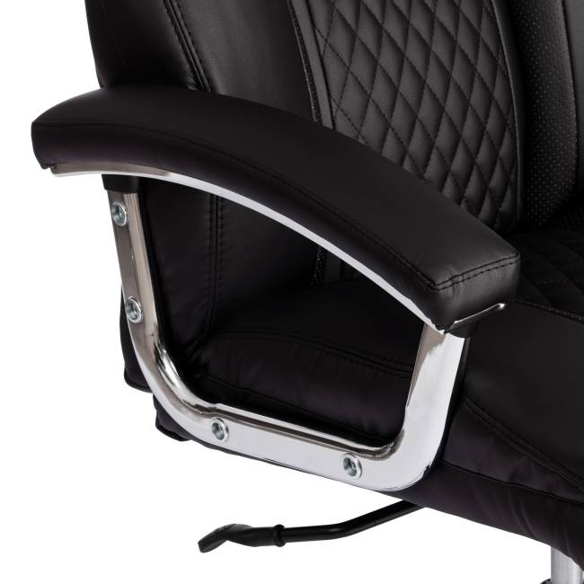 Кресло Траст/Trust (макс) кож/зам, черный/черный стеганный/черный, 36-6/36-6/36-6/06 черный/черный стеганный/черный кож/зам