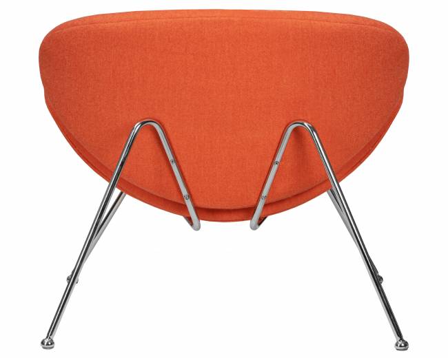 Кресло дизайнерское DOBRIN EMILY, оранжевая ткань AF, хромированная сталь