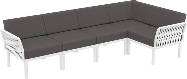 Комплект пластиковой мебели Portofino Lounge Corner белый, темно-серый Комплект пластиковой мебели Portofino Lounge Corner белый, темно-серый