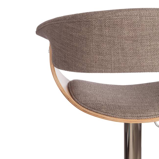 Стул барный Вимта/Vimta (мод.4021S) металл/дерево/ткань, 60х51х91,5-112,5см, выс. сид. 61,5-82,5см, бежевый/натур./хром береза, серый металл/дерево/ткань