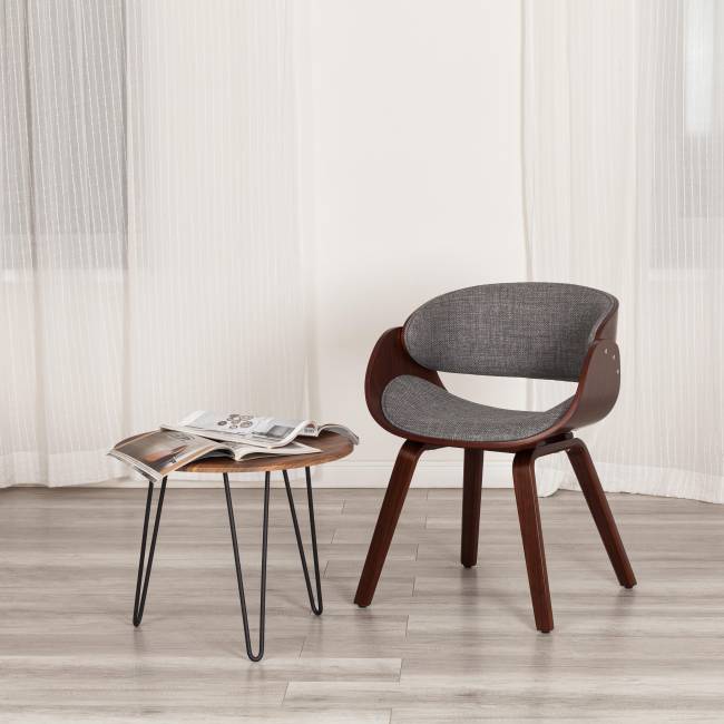 Стул Ландо/Lando (мод.8036) дерево/ткань, 59х53х75см, орех/серый, Аймкаса 28 орех темный, серый дерево / ткань