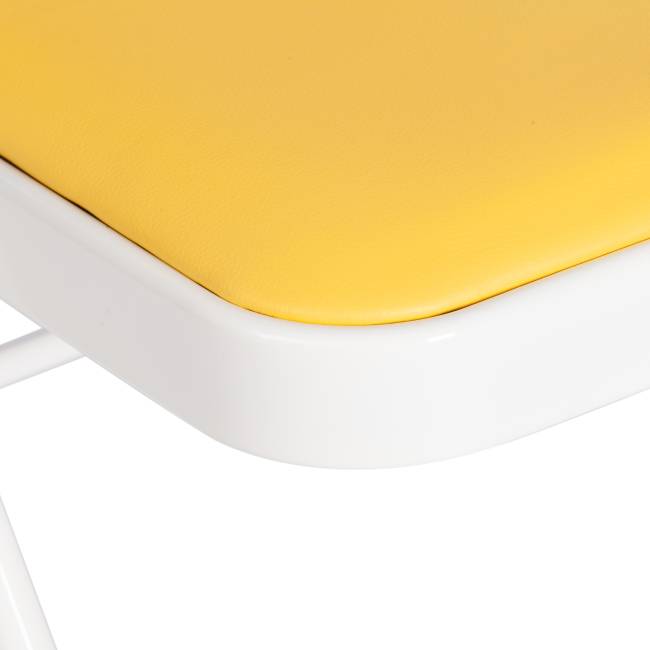 Стул складной Фолдер/Folder (мод.3022G) каркас: металл, сиденье/спинка: экокожа, 46.5х47.5х79см, желтый/белый  (Комплект из 6 шт.) желтый, белый каркас: металл, сиденье/спинка: экокожа