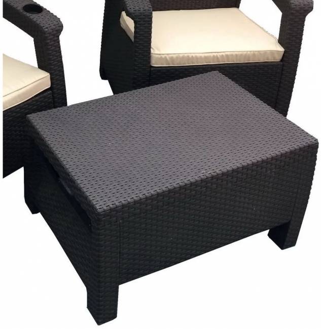 Столик журнальный под искусственный ротанг "YALTA COFFE TABLE", темно-коричневый