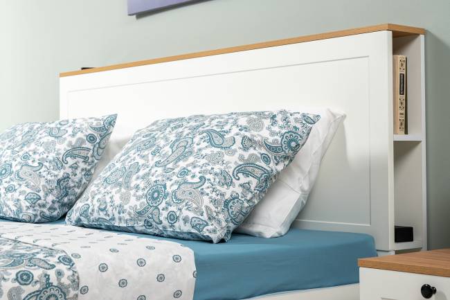 Двуспальная кровать Остин 1600 с ортопедическим основанием цвет серый графит/дуб крафт золотой